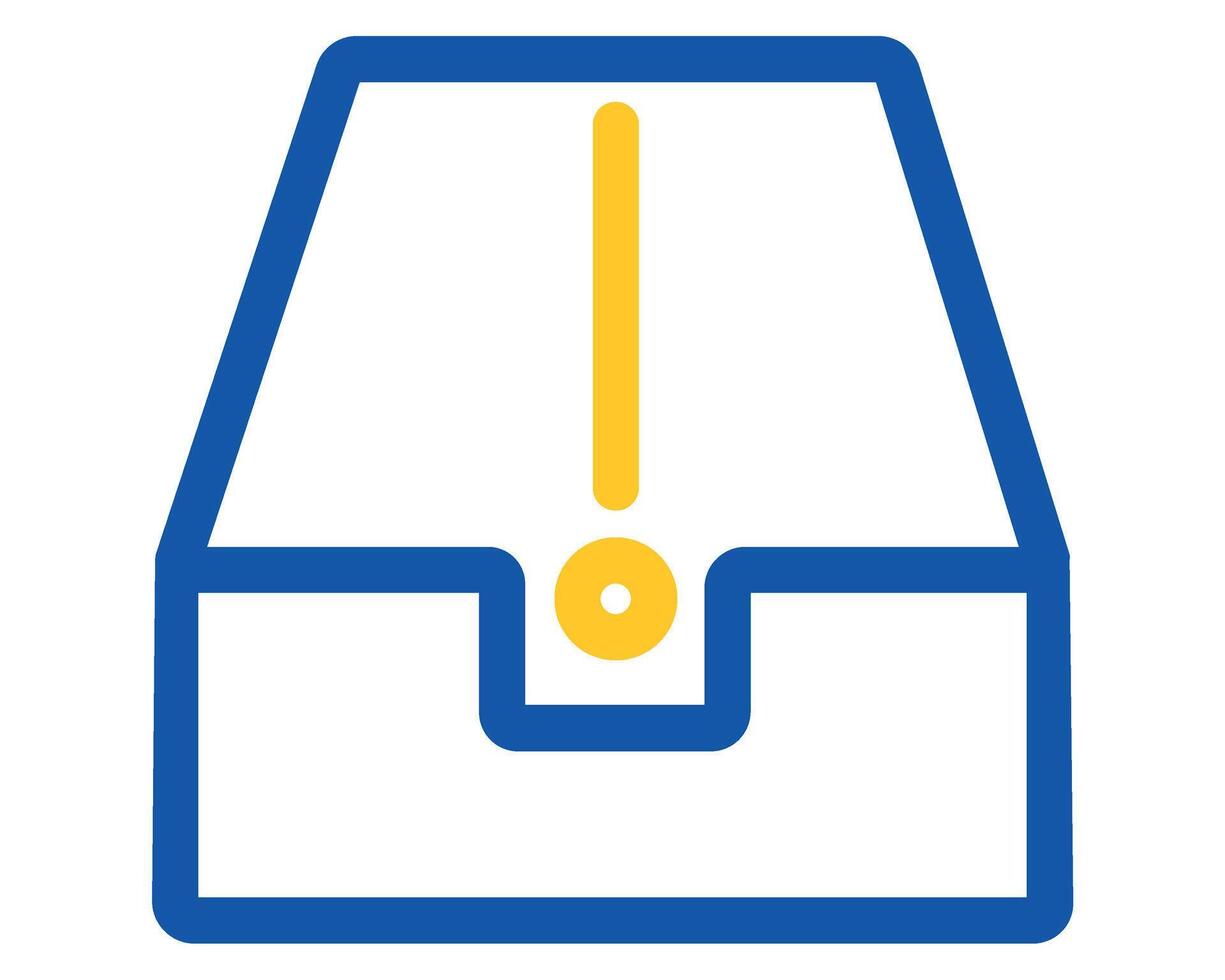 a blue and yellow envelope icon vector