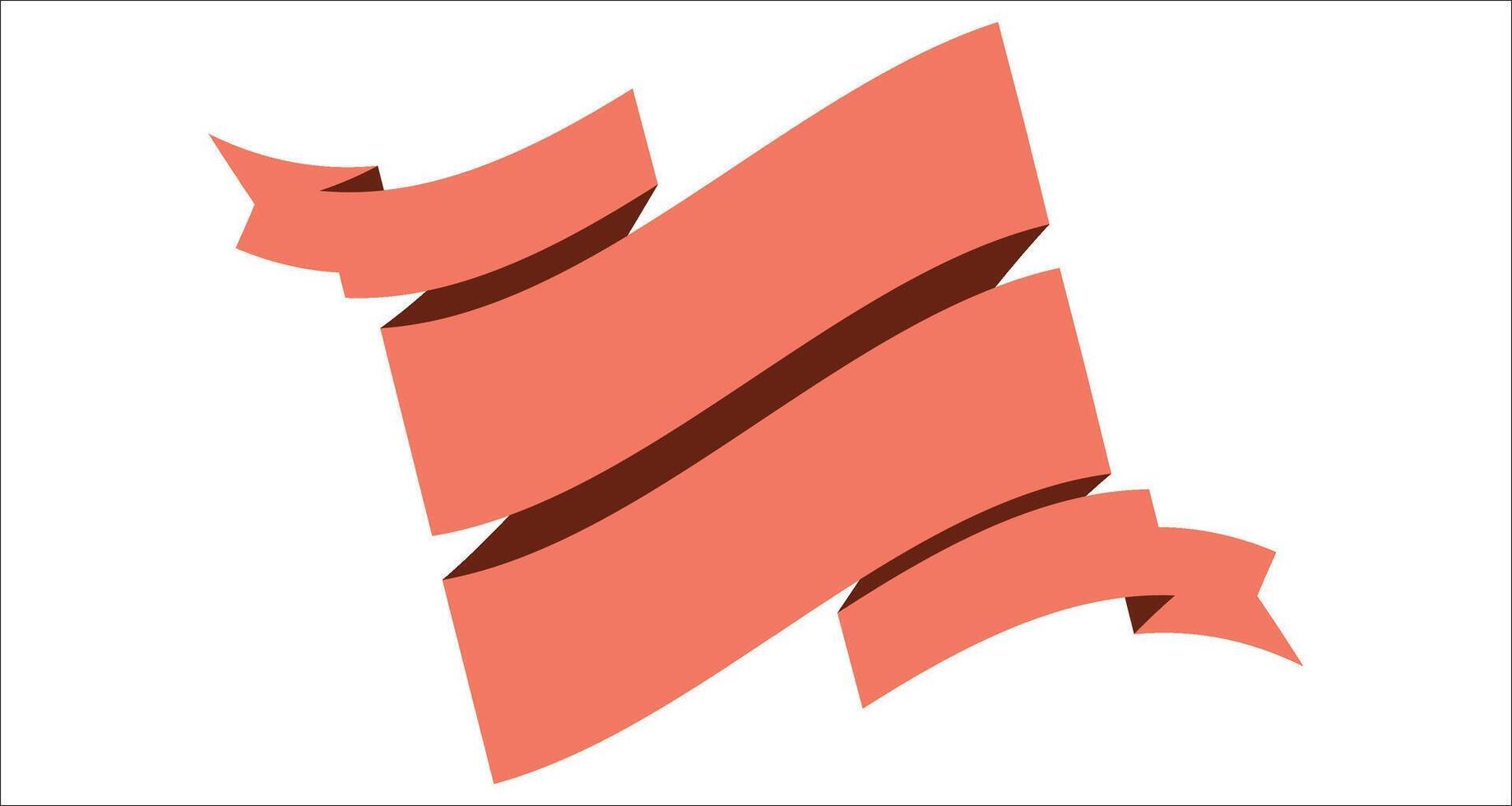 a red ribbon with a white background vector