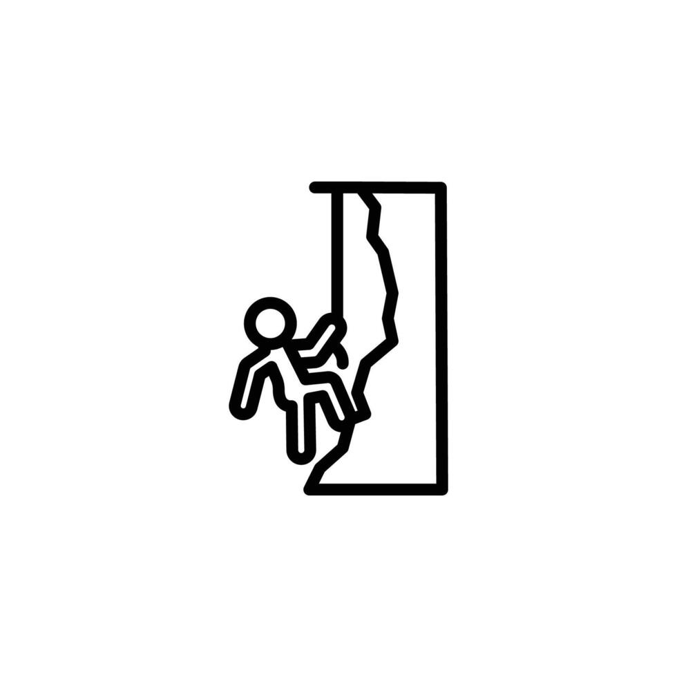Climbing icon or logo design isolated sign symbol illustration - high quality line style icon suitable for designers, web developers, displays and websites vector