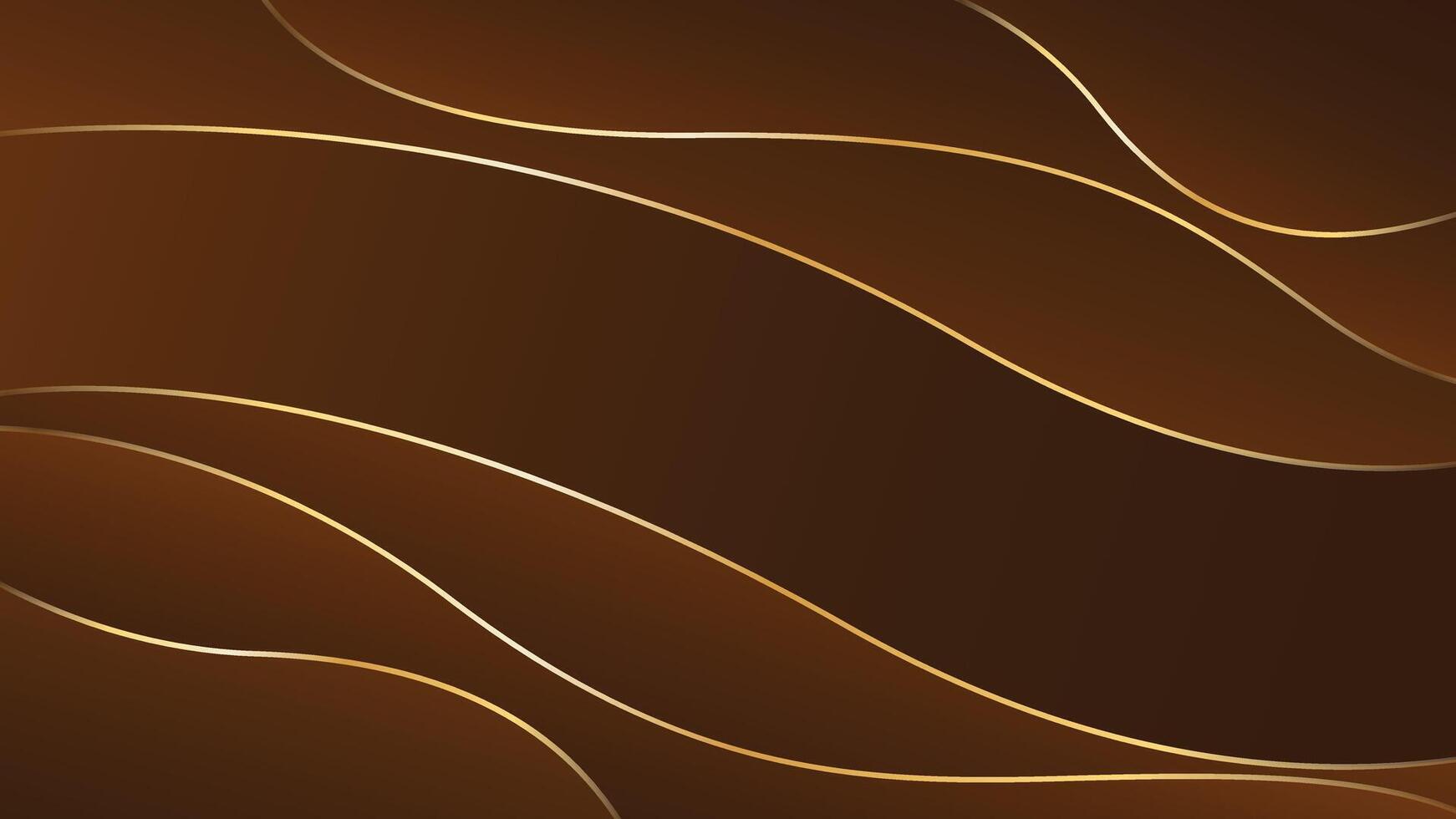 Modern dark brown luxury background with gold lines vector
