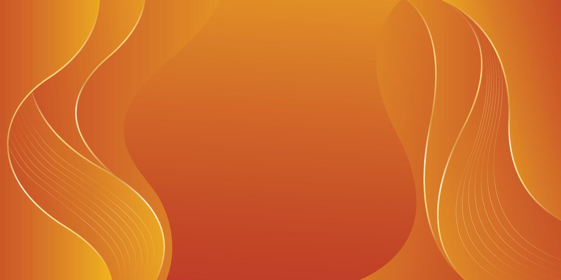 Abstract luxury background design, modern orange and gold elements illustration vector