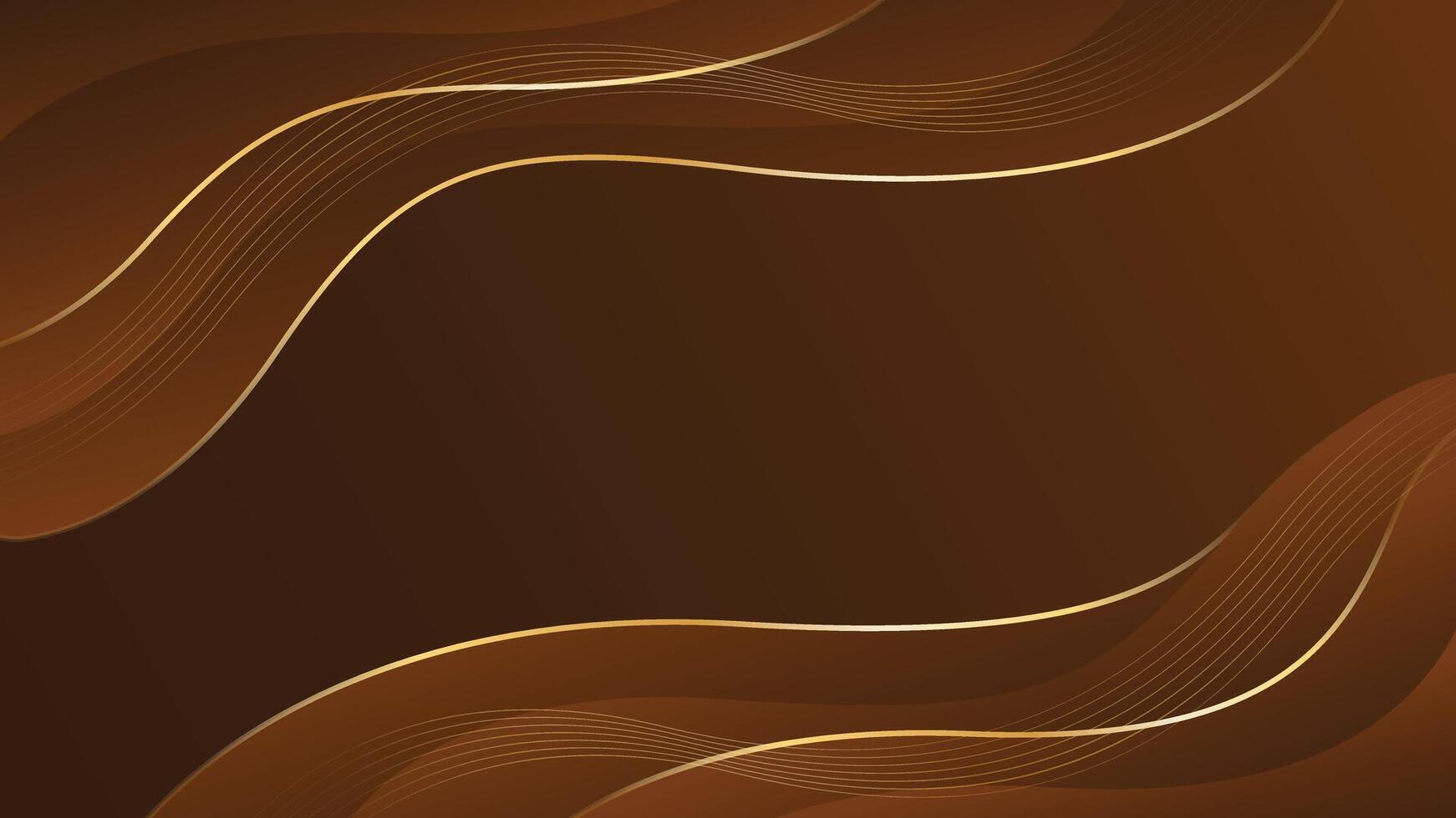 Abstract brown background with wavy shapes and lines vector