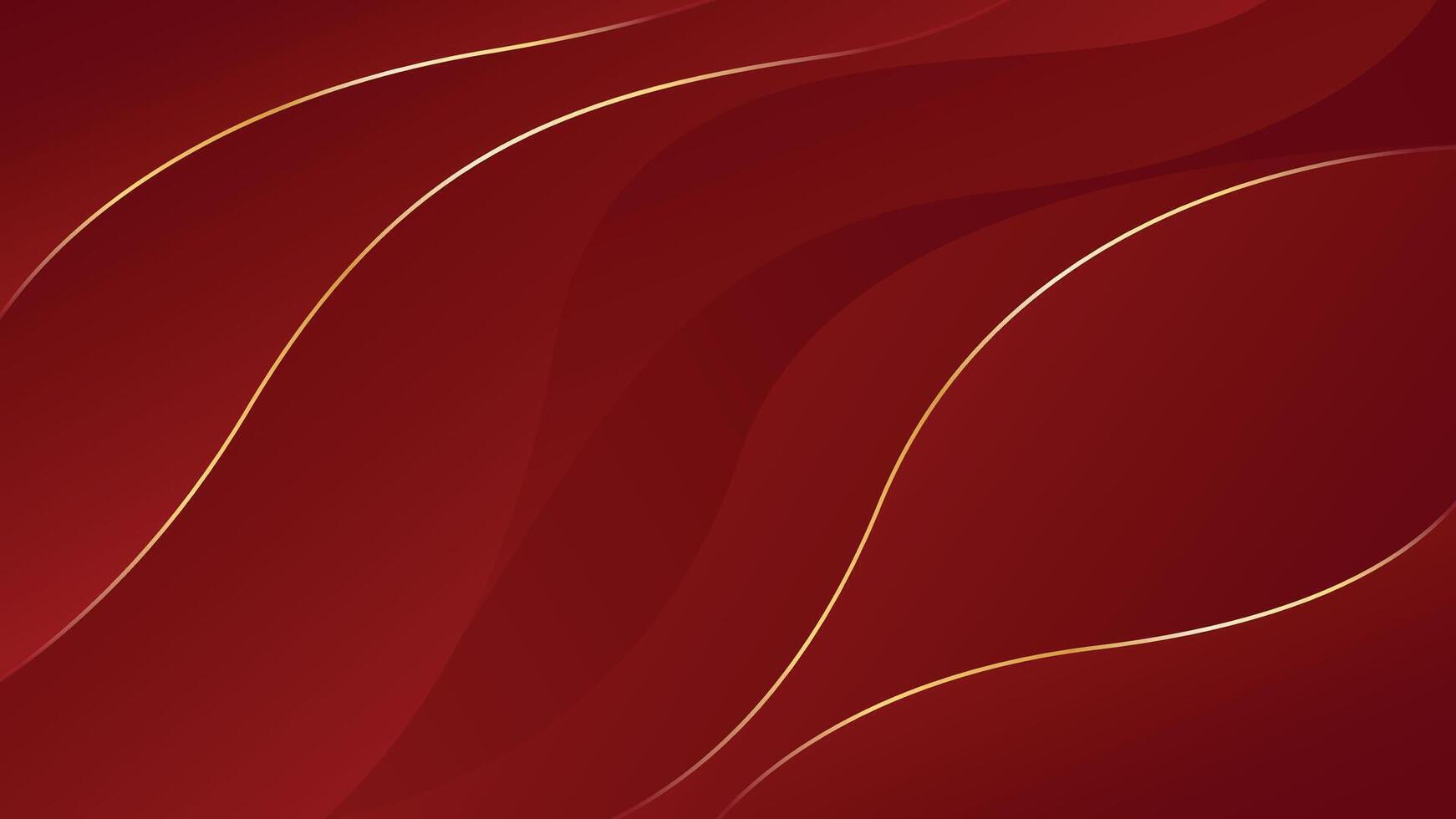 Abstract red luxury background with gold lines. Elegant wave modern wallpapers. Suitable for templates, banners, cards, sales, ads, events, awards, web and pages vector
