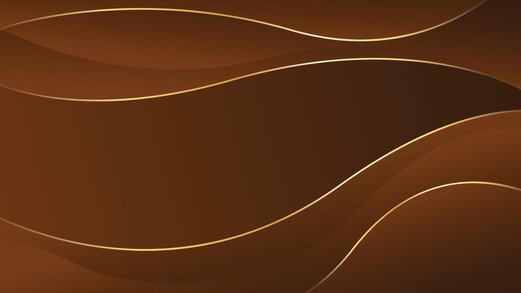 Abstract brown background with wavy shapes and lines vector