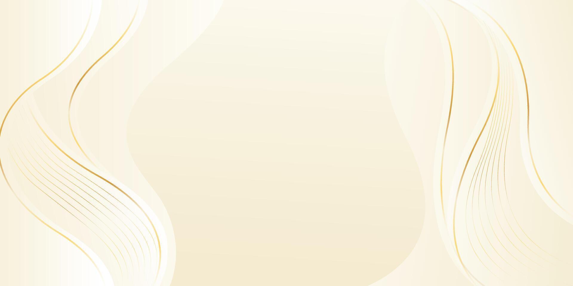 Abstract luxury background design, modern beige and gold elements illustration vector