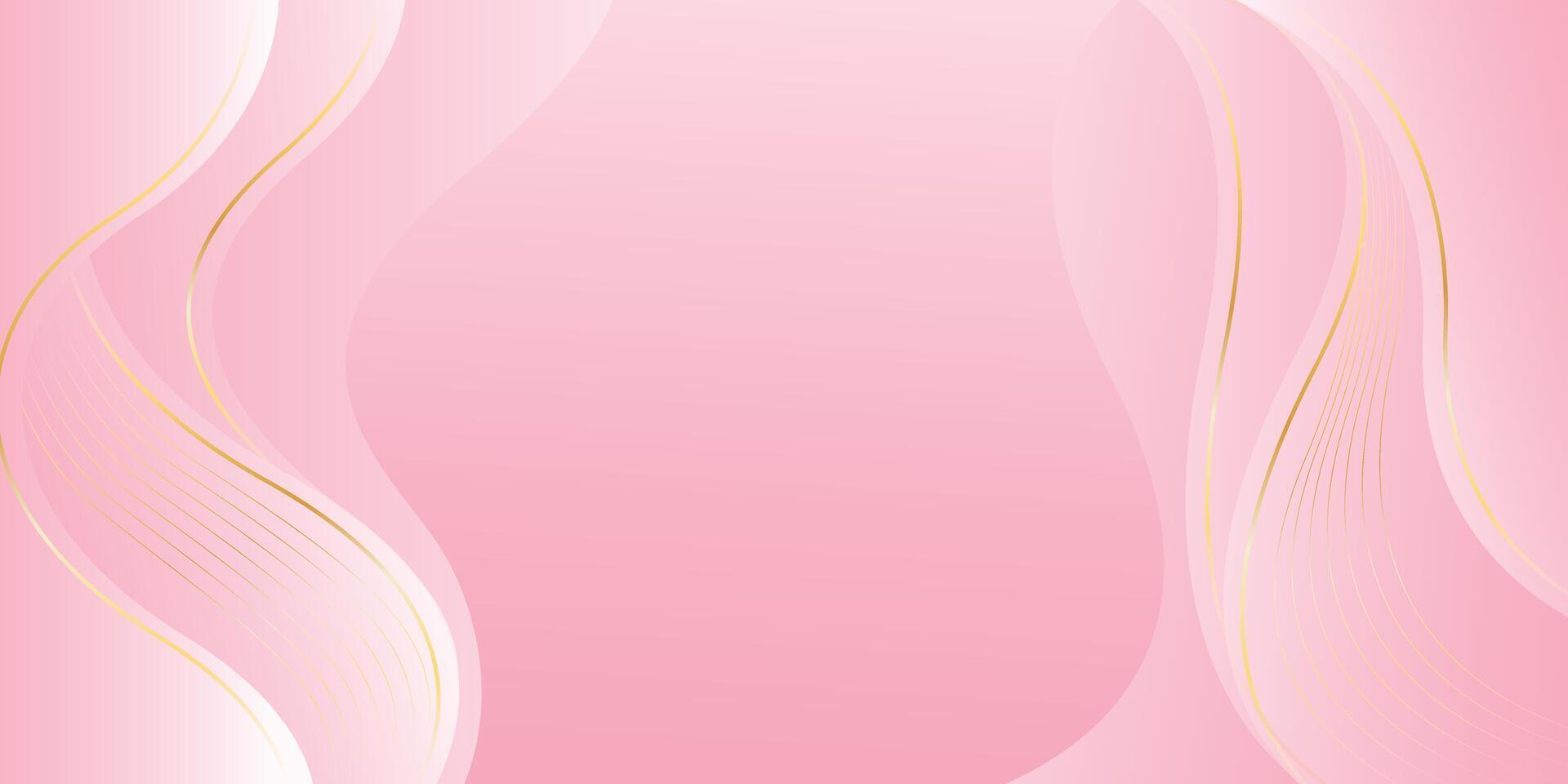 Abstract luxury background design, modern pink and gold elements illustration vector