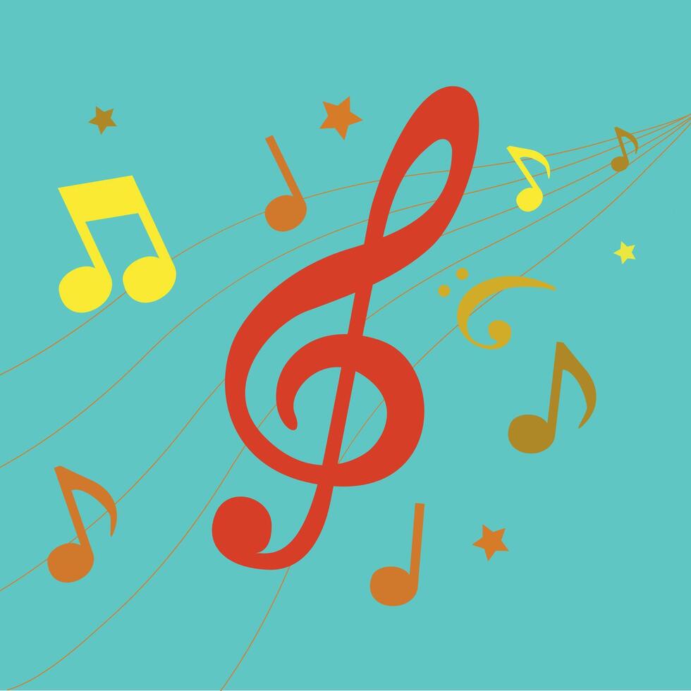 Music icons concept. Player and melody, songs and playlist. Treble clef and notes. Musical Notes design, Songs, Melodies vector