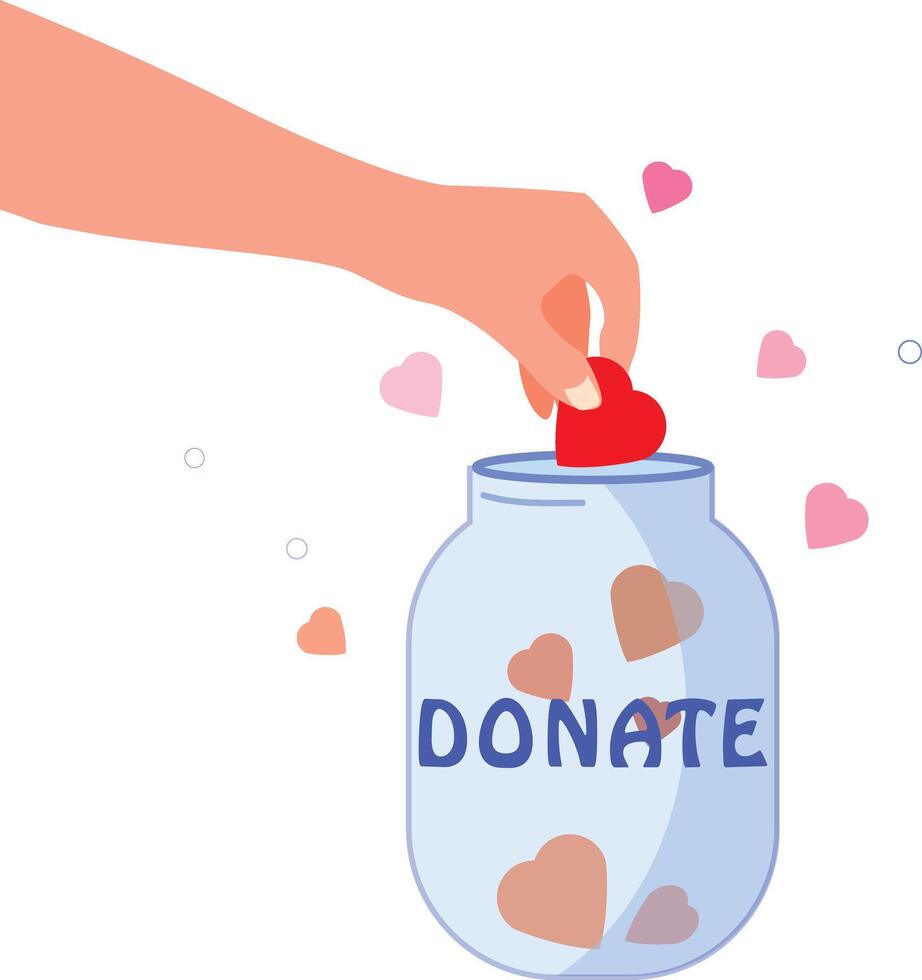The concept of donation. Fundraising. Donate help. vector