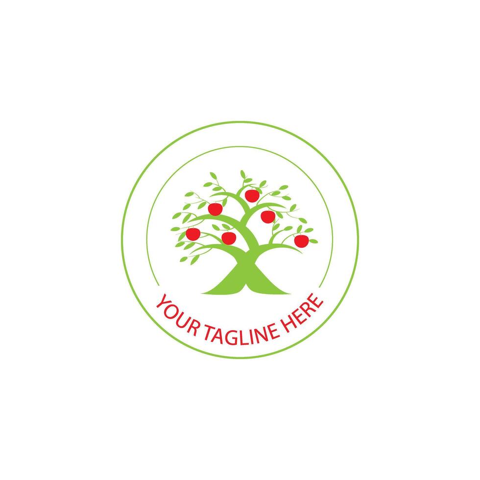 apple tree design on a white background. vector