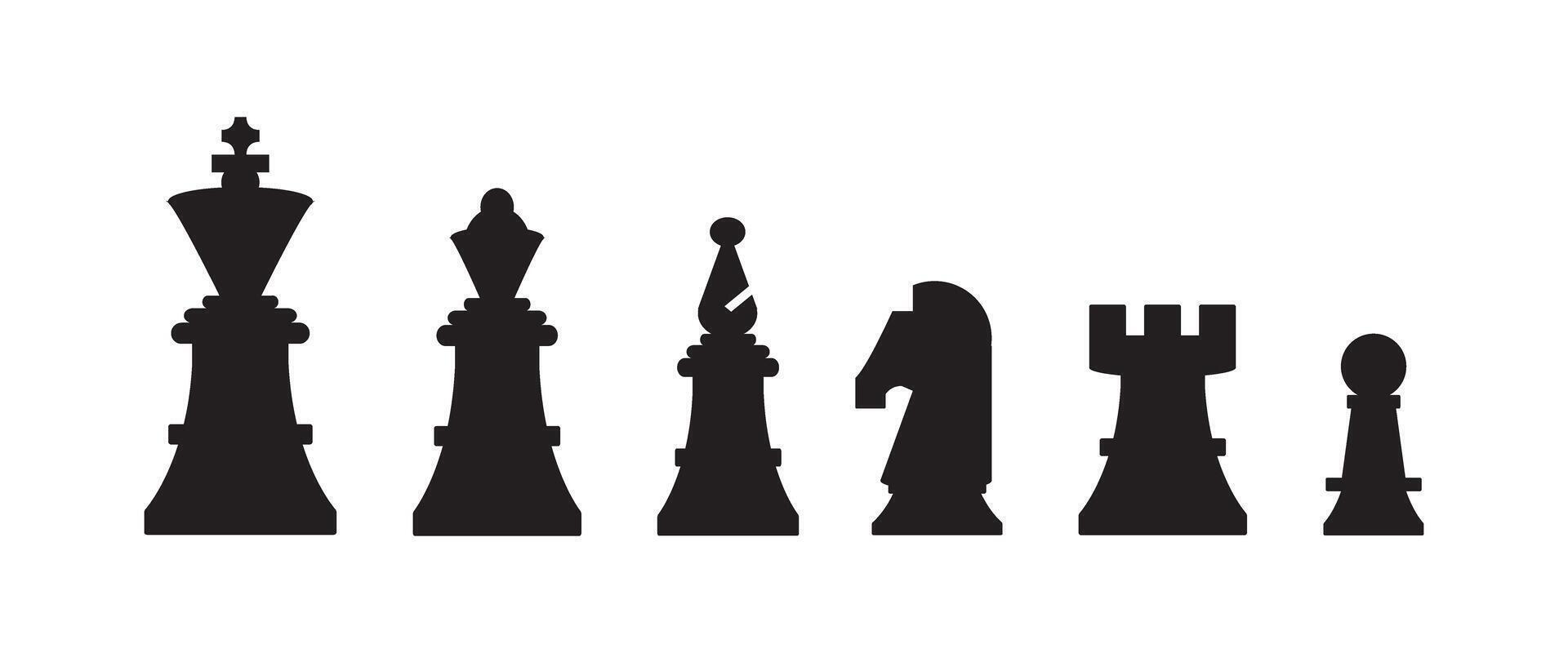 Chess silhouettes. Chess icons set. Chess icons. Chess figures. Chessboard vector