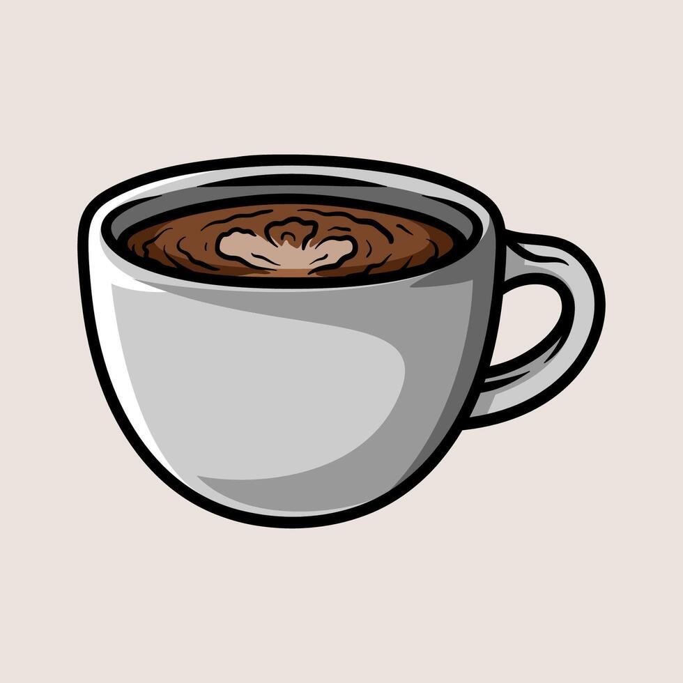 coffee latte isolated drawing line art style sketch classic vintage design illustration vector
