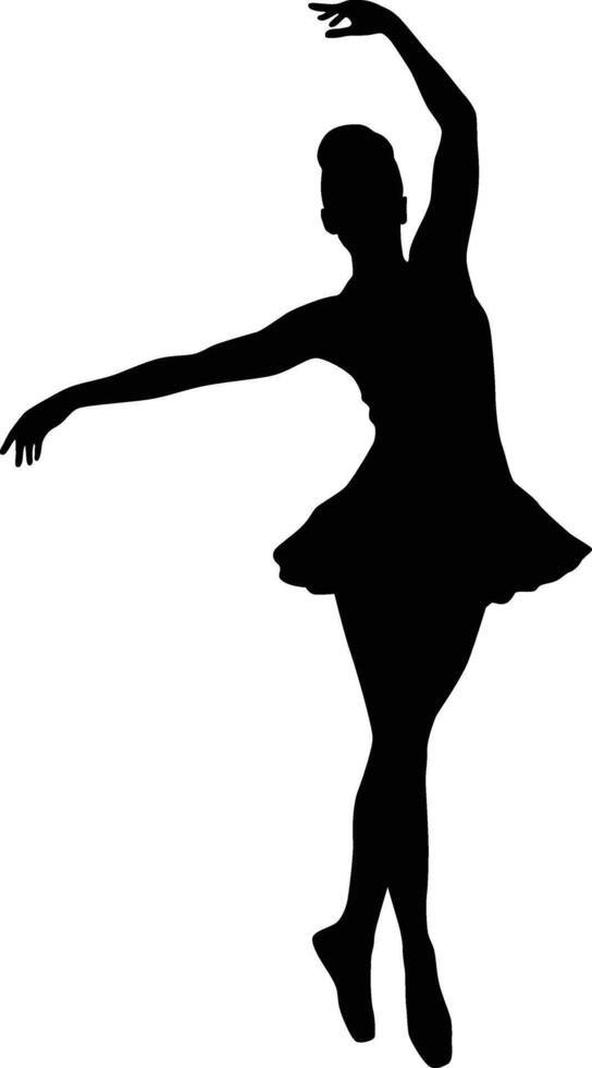 silhouette of girl performing ballet vector