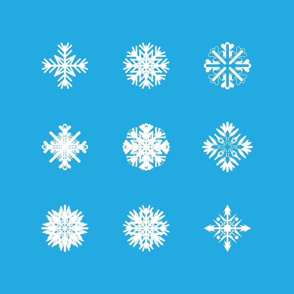 Snowflake winter icon and symbol template illustration vector