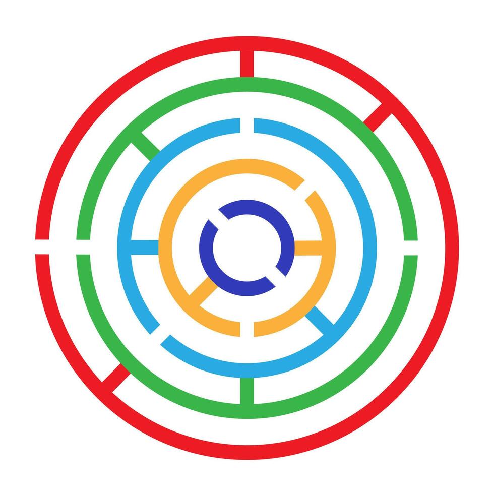 Colorful maze shape design element. Game labyrinth for kids. vector