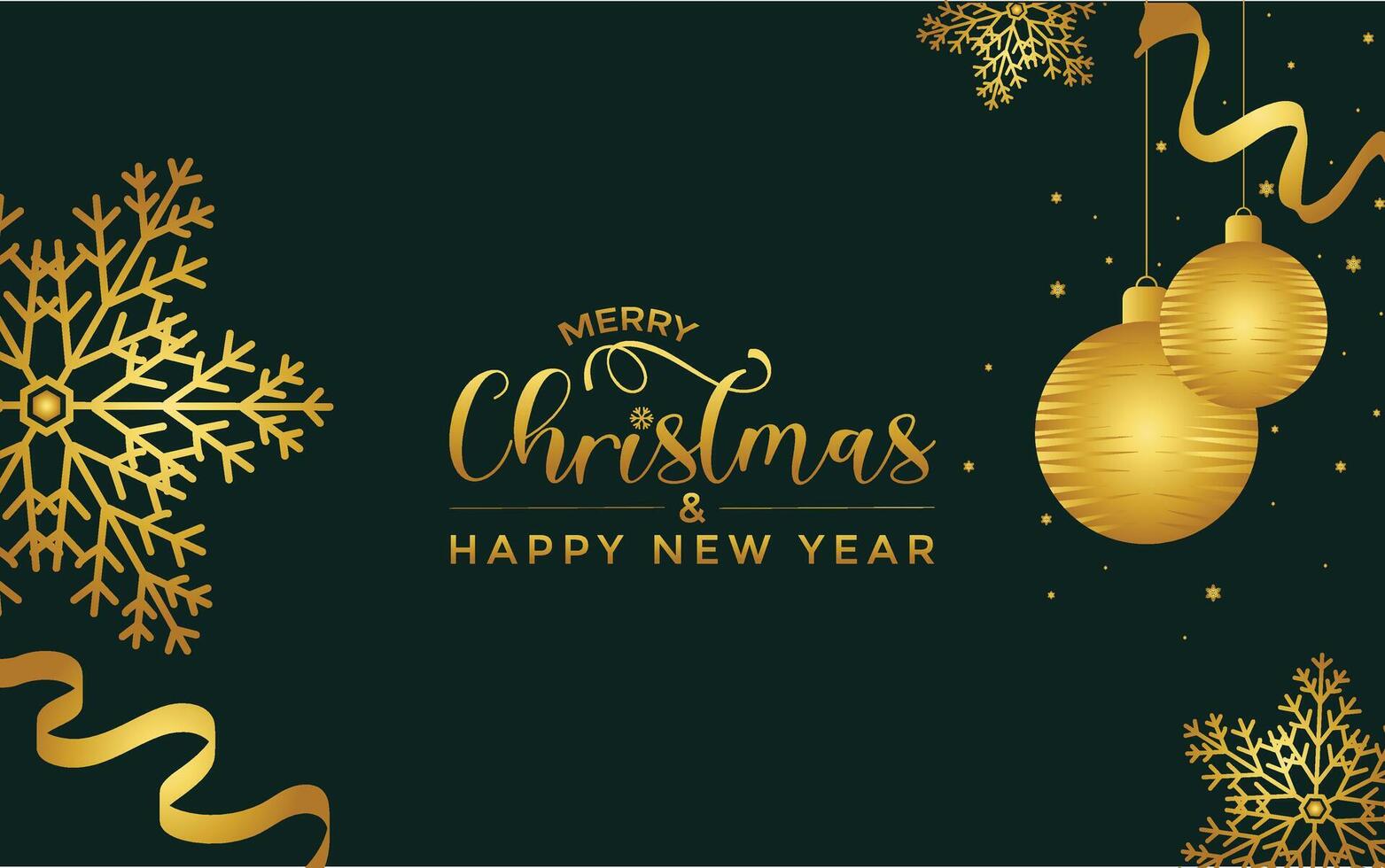 Merry Christmas and Happy New Year Banner, Greeting Card, Poster, Holiday Cover Header.Stylish Modern Christmas Design with Festive Elements in the Background vector