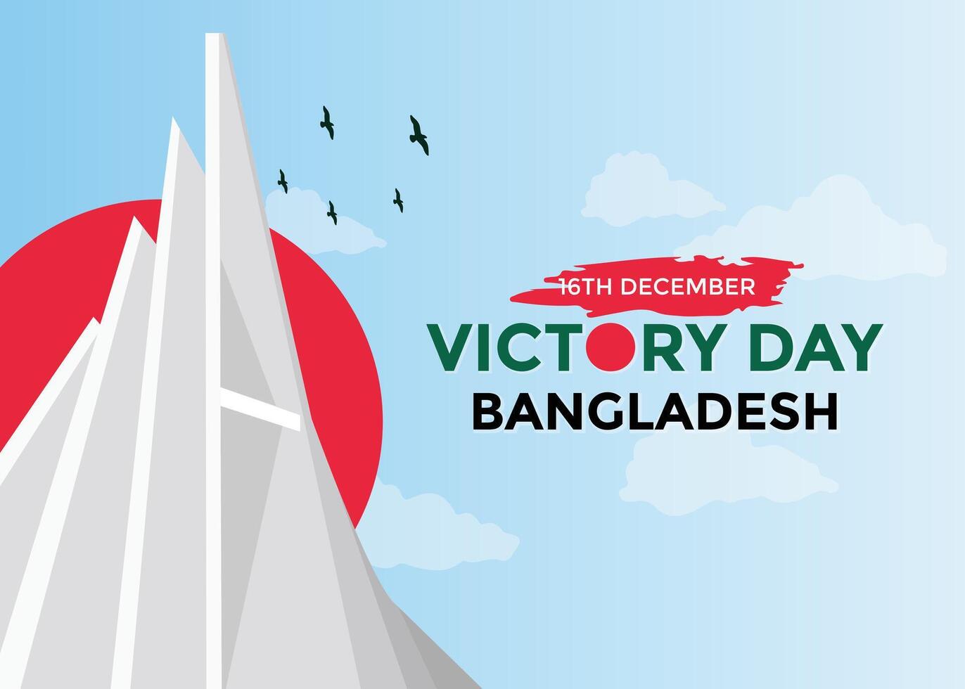 Bangladesh victory day 16th december . bijoy Dibosh template. Design illustration for banner, advertising, greeting cards or print. Design happiness celebration. vector