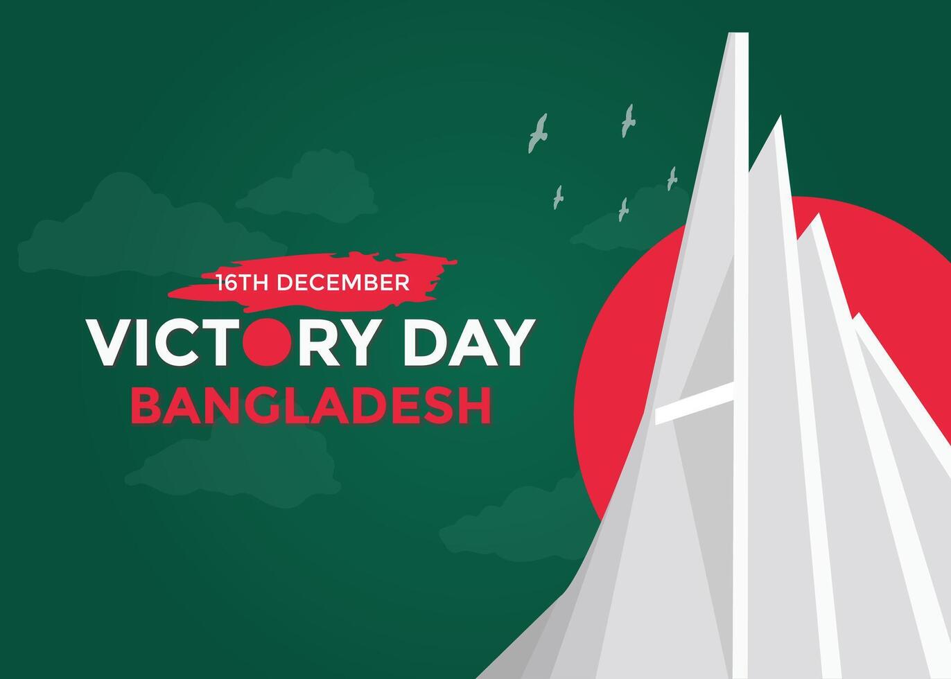 Bangladesh victory day the16th december red and green template. Design illustration for banner, advertising, greeting cards for print. vector