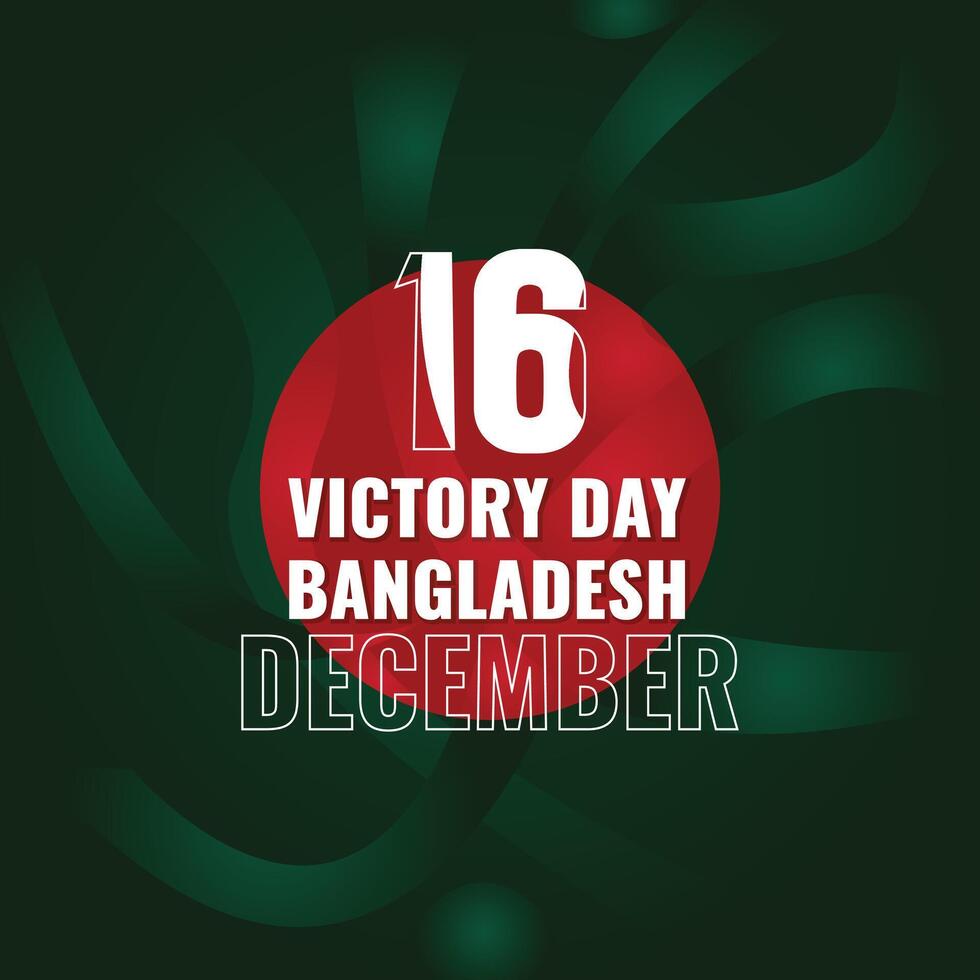 16th December Victory Day Bangladesh Illustration. Bijoy Dibosh Banner, Poster, Greeting Card Template Design. Victory Day Background vector