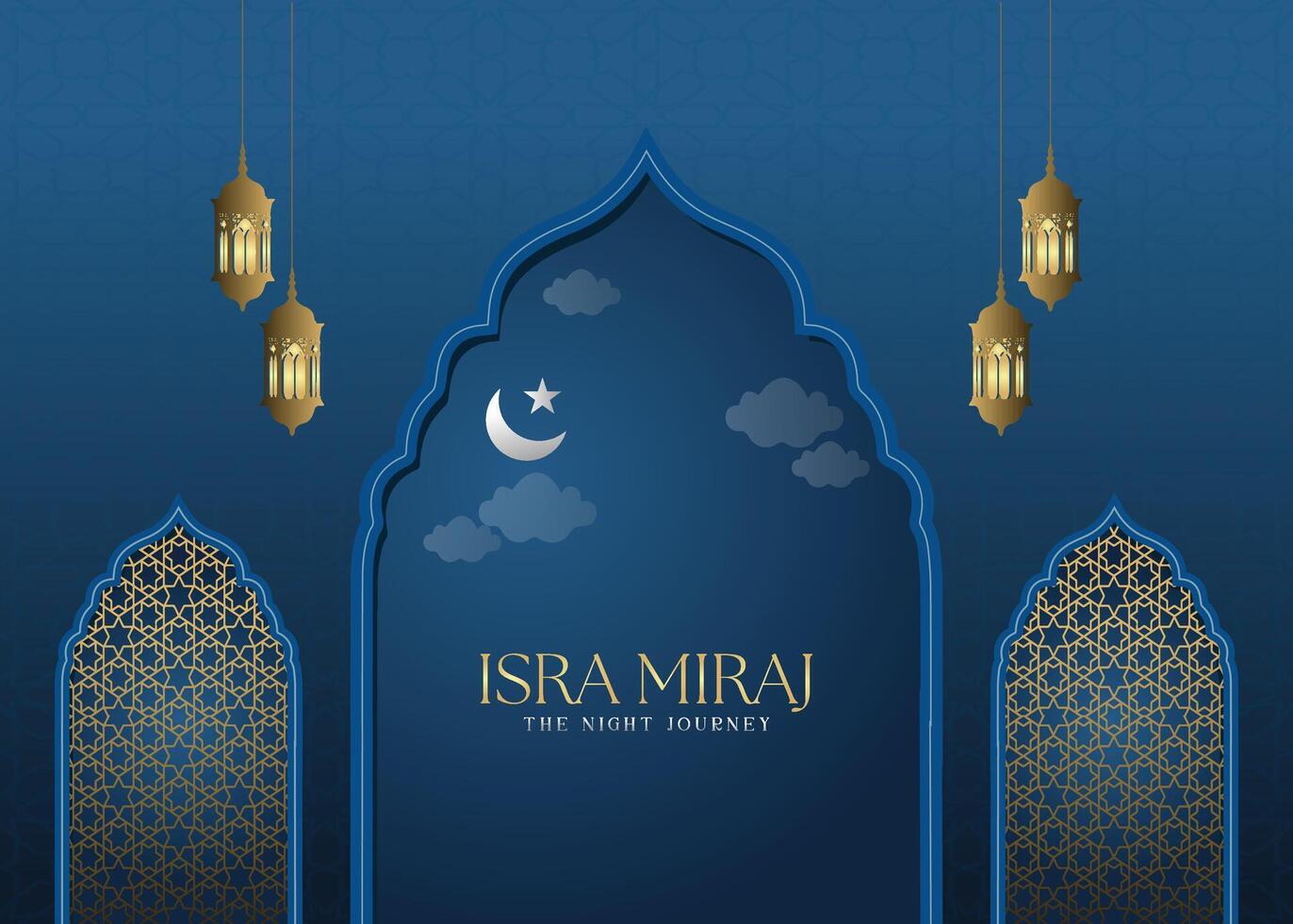 Al-Isra wal Mi'raj islamic background Prophet Muhammad Illustration. Suitable for greeting card, poster and banner. vector
