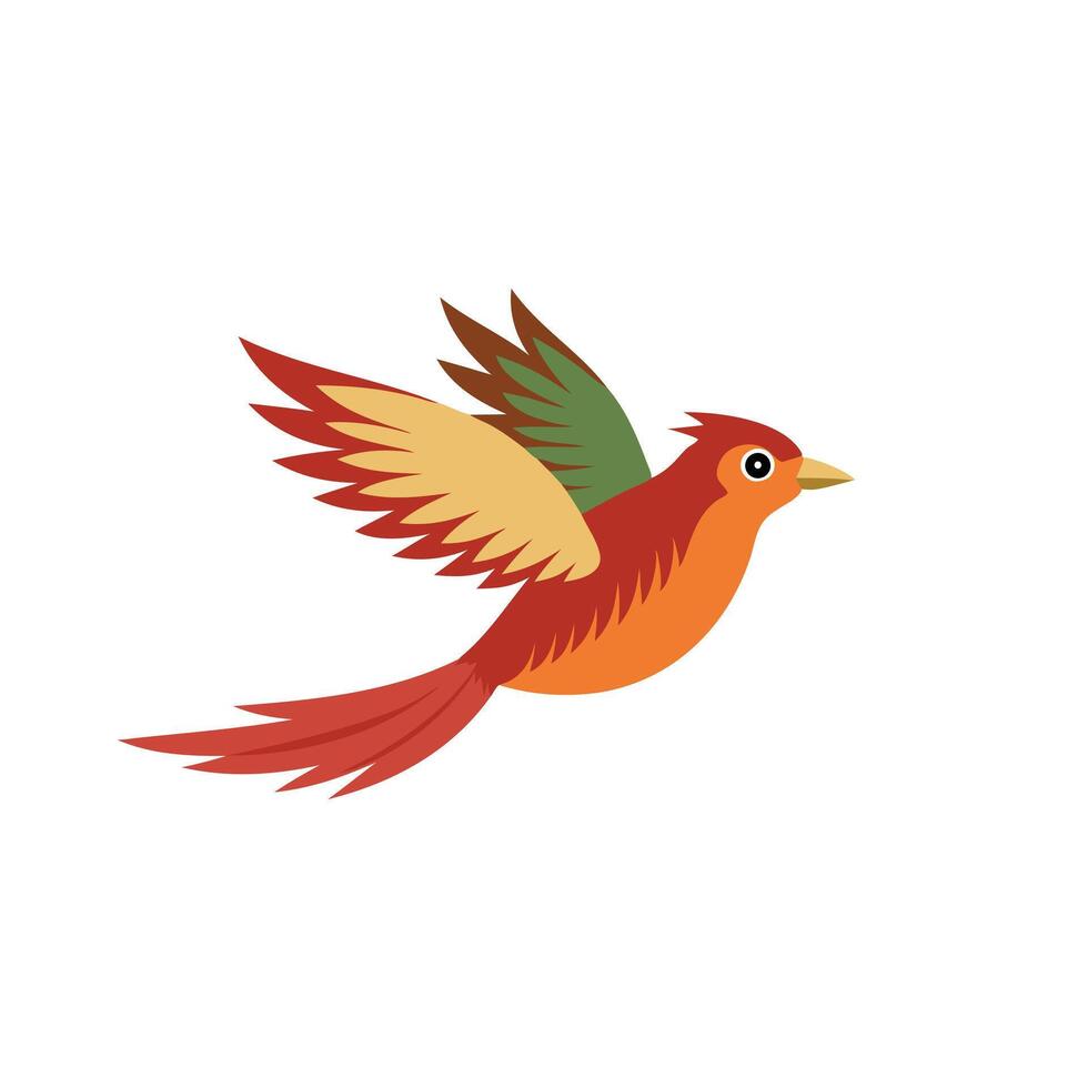 Flying bird isolated flat illustration on white background vector
