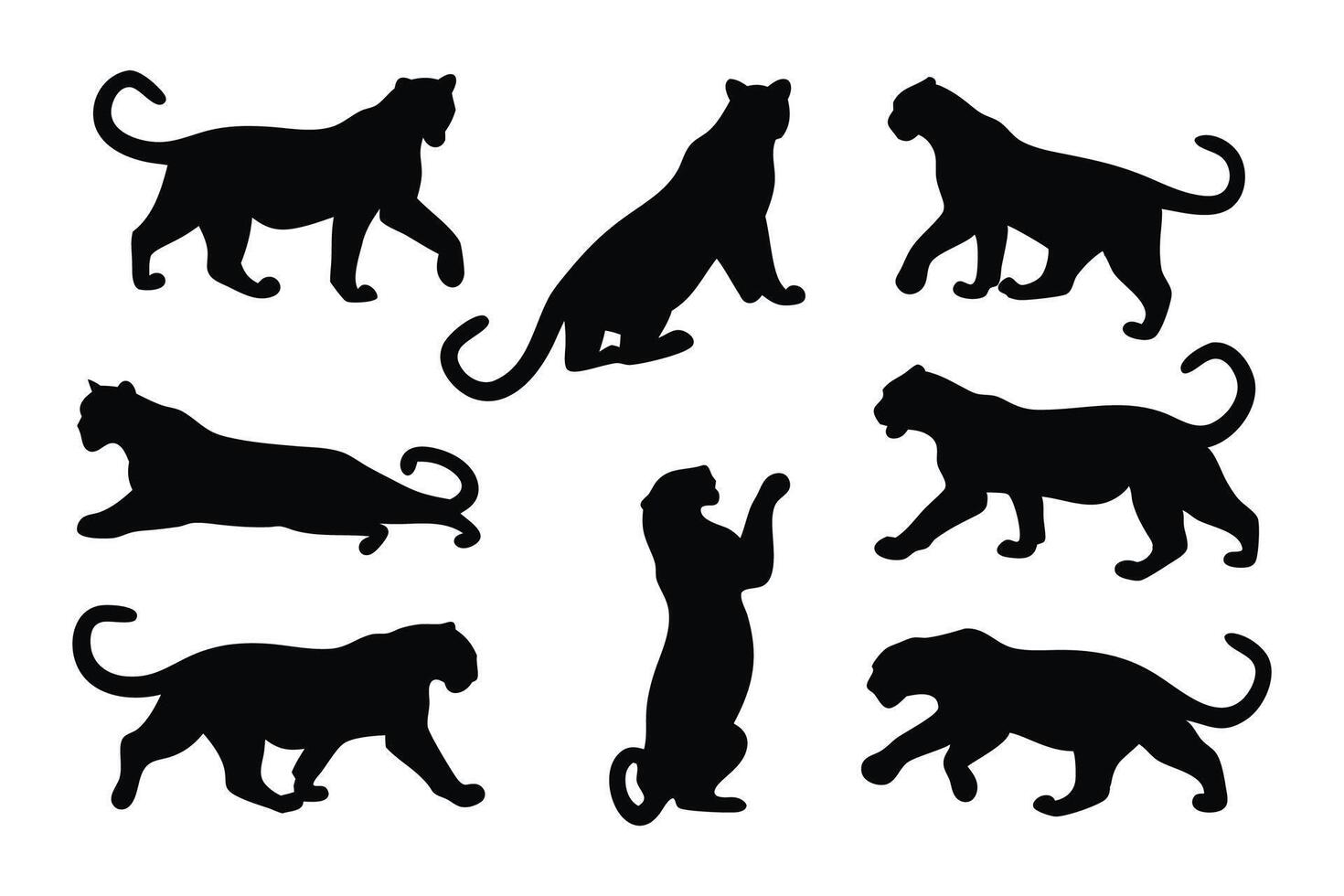 Dog set silhouettes isolated flat illustration on white background vector