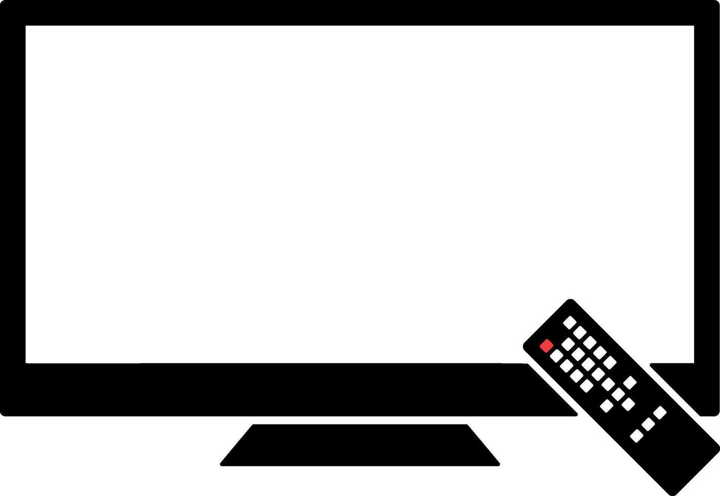 TV icon with remote control without background vector