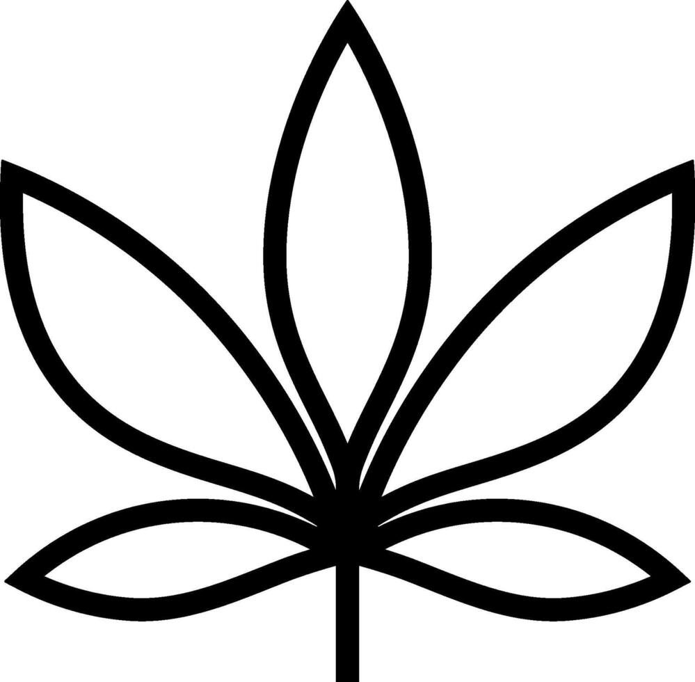 black leaf or flower icon without background vector