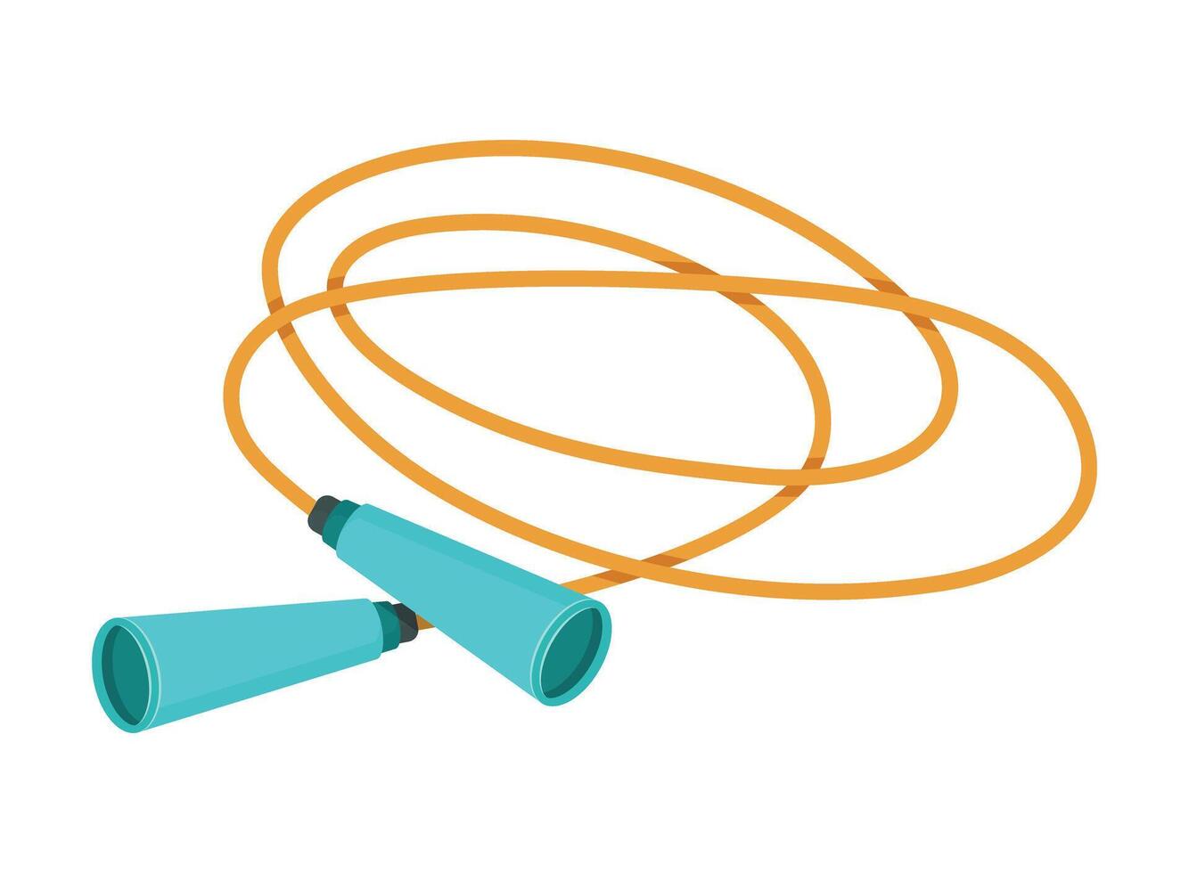 Jumping rope icon in flat style. Gymnastic equipment illustration on isolated background. Training instrument sign business concept. vector