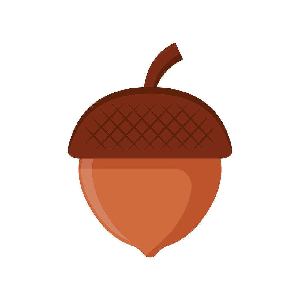 Acorn icon in flat style. Oak nut illustration on isolated background. Nature sign business concept. vector