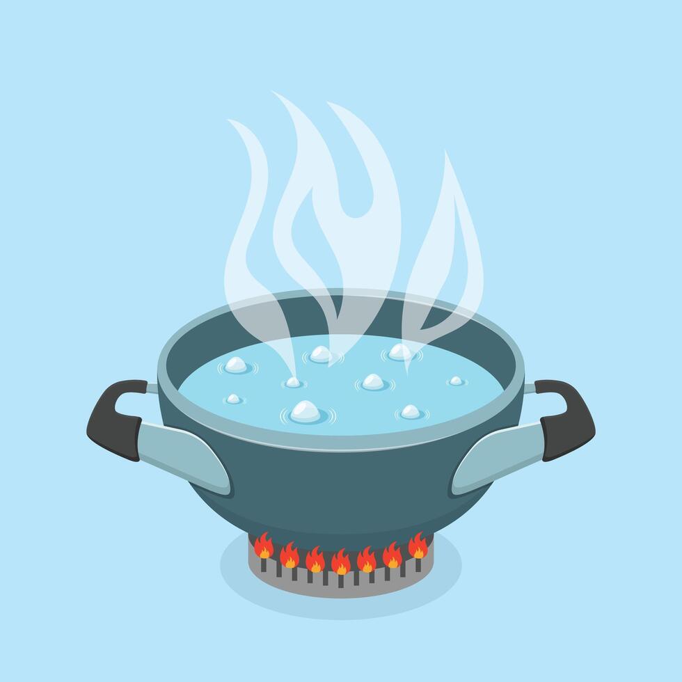 Cooking pot icon in flat style. Saucepan illustration on isolated background. Pan sign business concept. vector
