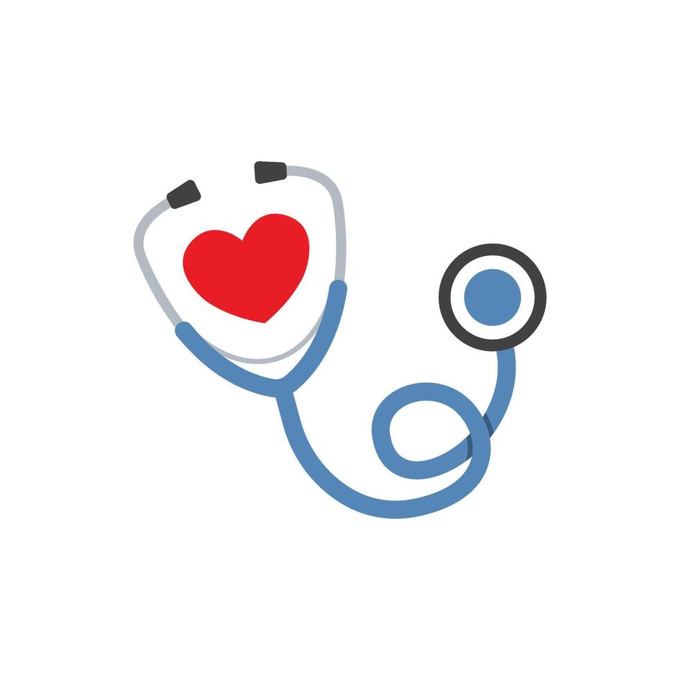 Medical stethoscope icon in flat style. Doctor instrument illustration on isolated background. Medicine and healthcare sign business concept. vector