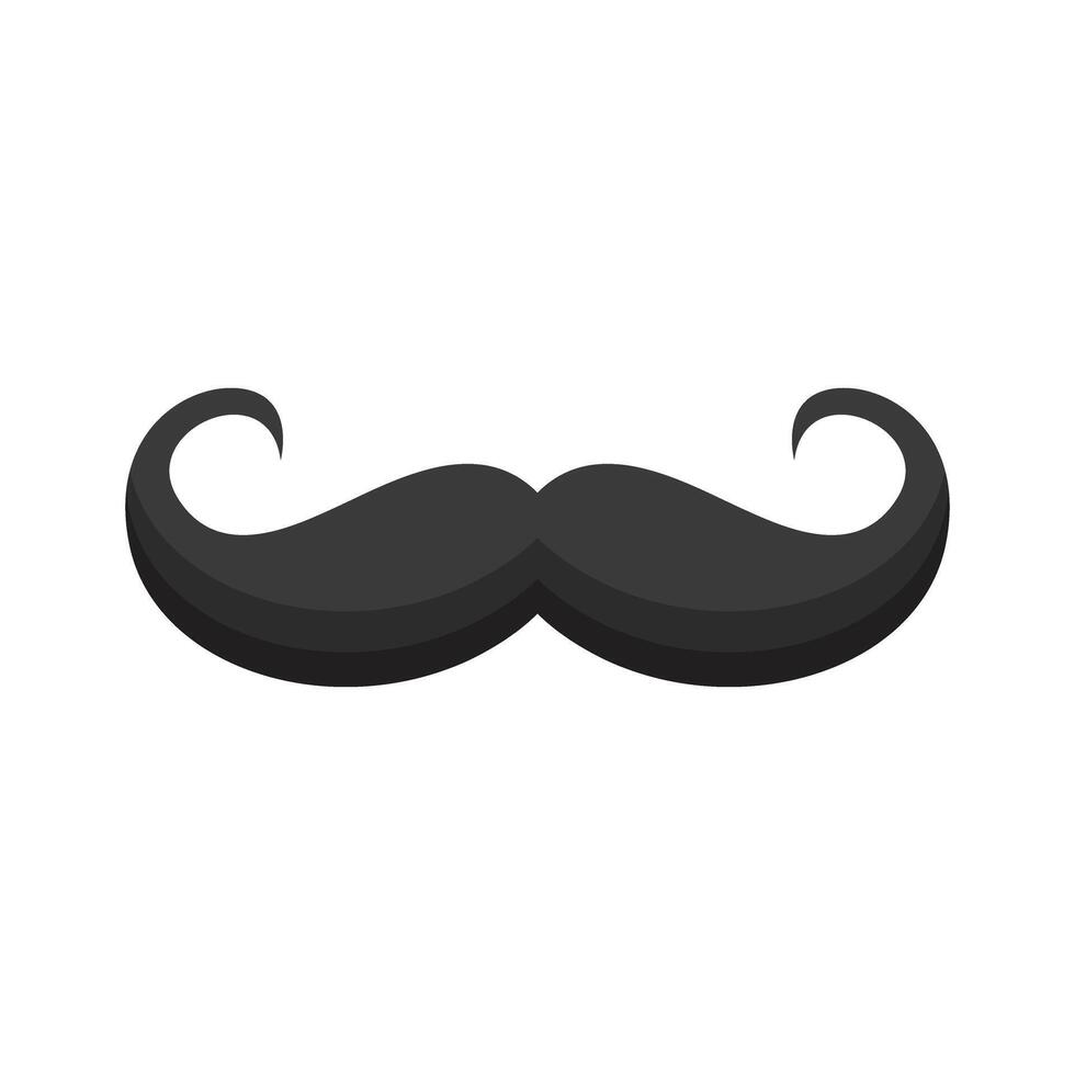 Gentleman mustache icon in flat style. Whisker hairstyle illustration on isolated background. Moustache sign business concept. vector