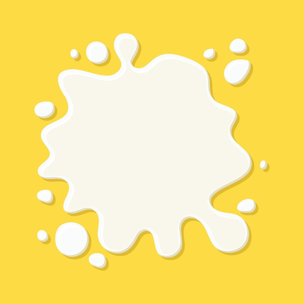 Milk, water blot icon in flat style. Yogurt or cream illustration on isolated background. Liquid splash sign business concept. vector