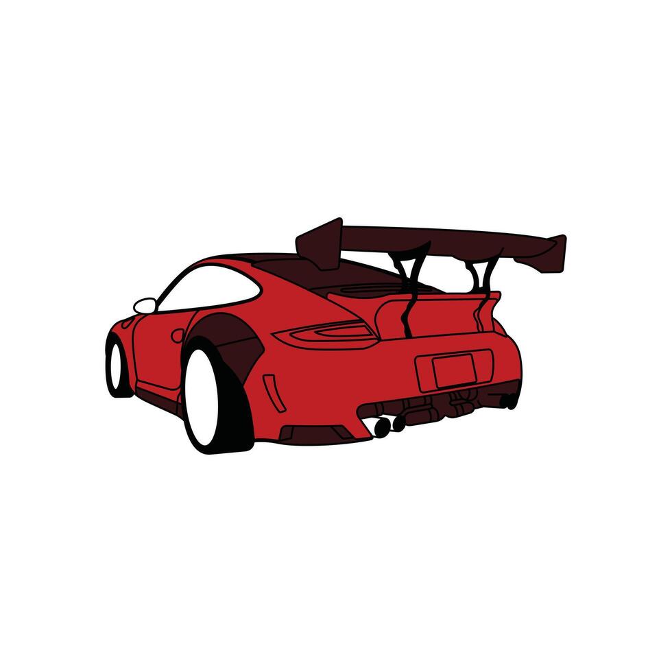 Red Racing Car illustration design template, vehicle for your industry, brand, and etc, suitable for your company vector