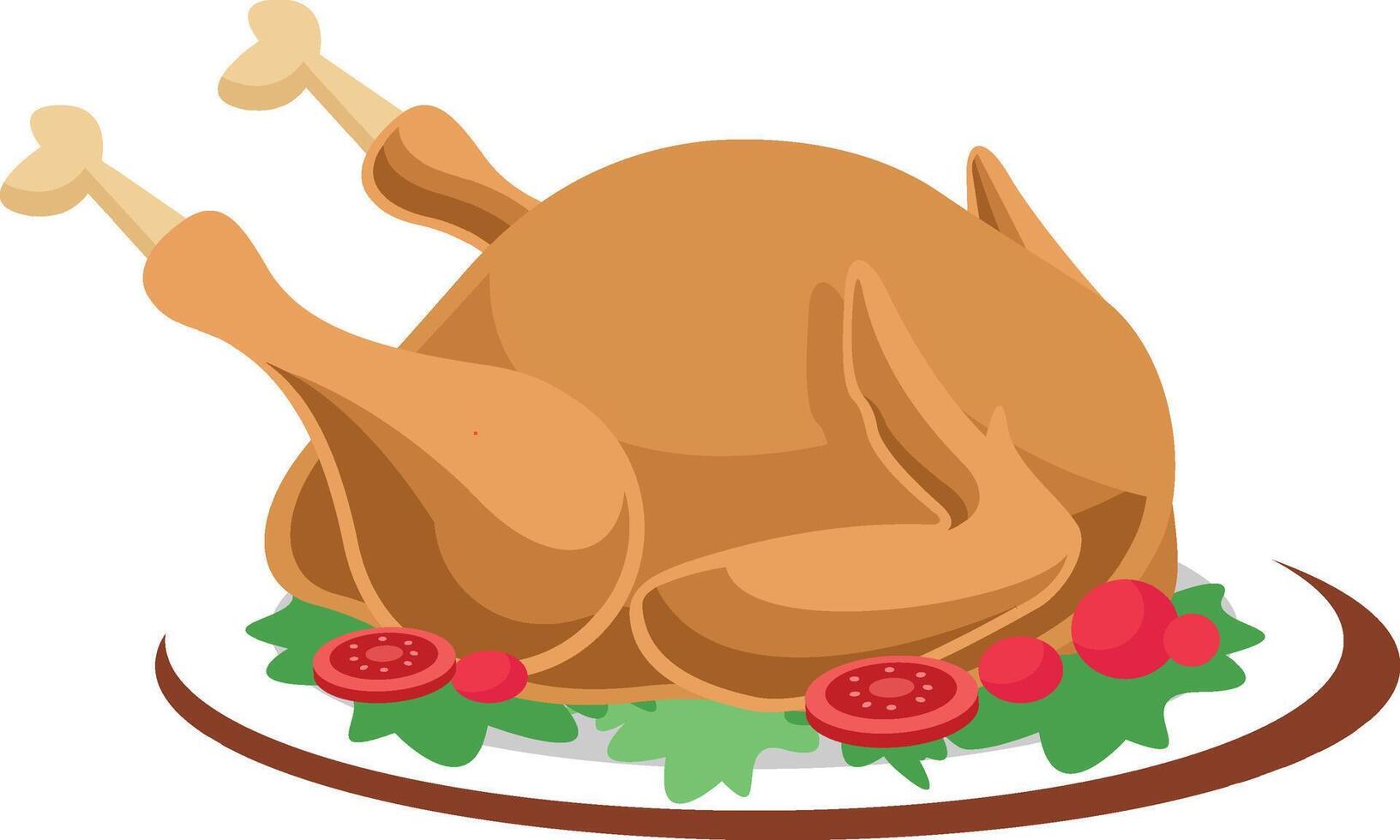Thanksgiving Turkey Dinner Plate illustration vector
