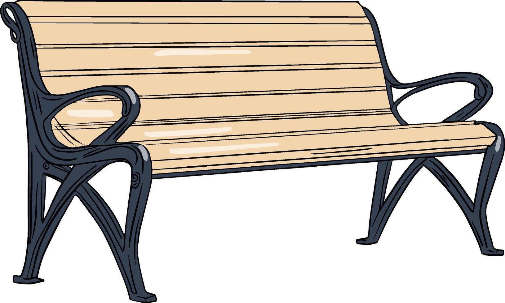 Wooden Bench illustration vector