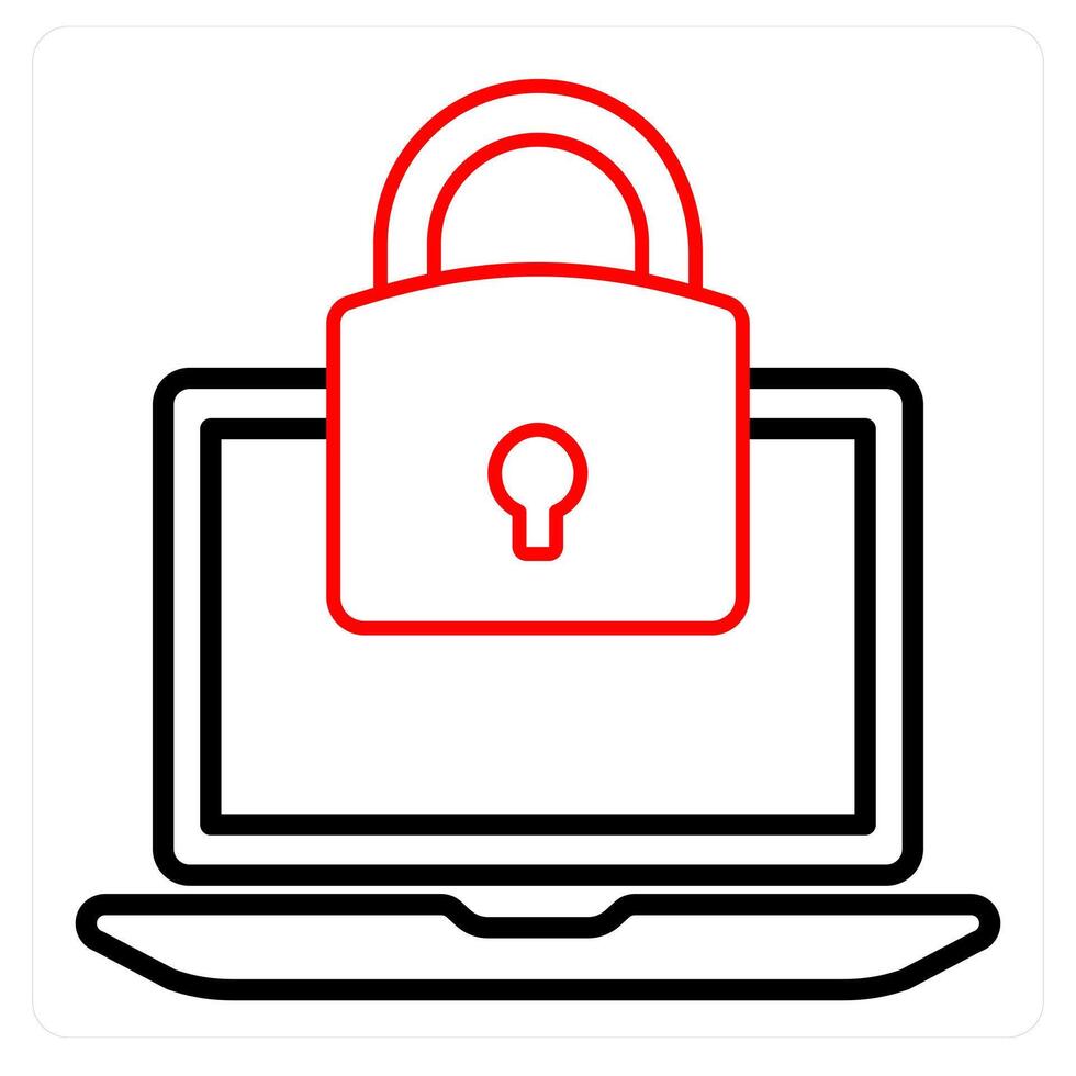 Laptop Lock and computer icon concept vector