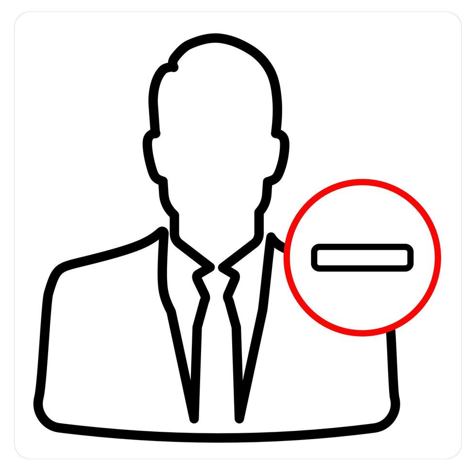 Remove Account and deactivate icon concept vector