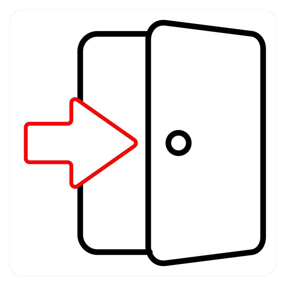 Door Enter and enter icon concept vector