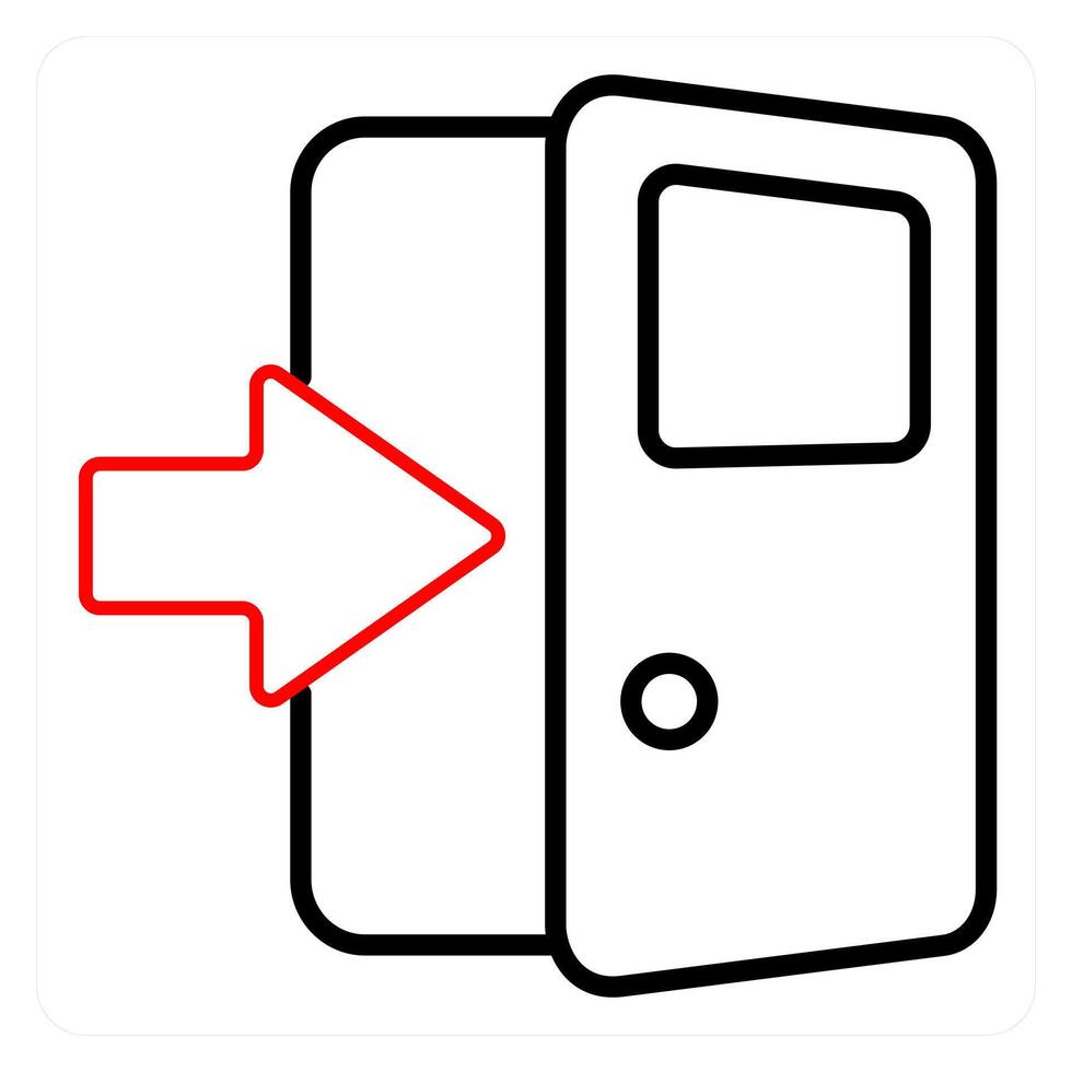 Door Enter and enter icon concept vector