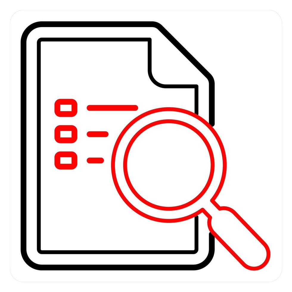 Search Document and finding icon concept vector