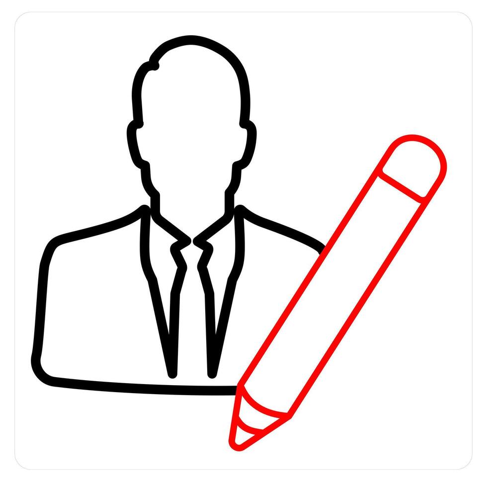 Writer and edit icon concept vector