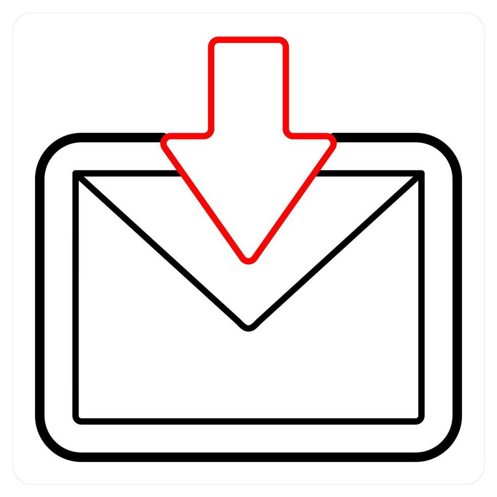 Received mail and mail icon concept vector