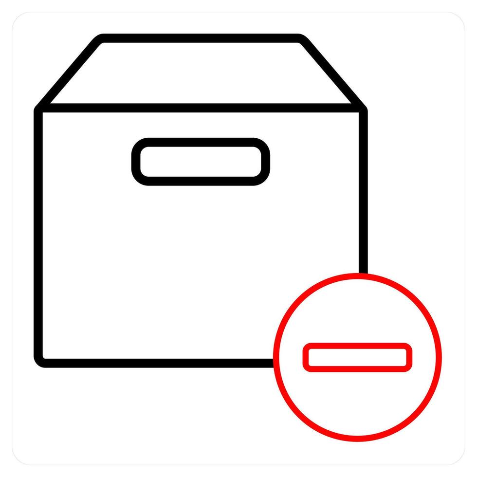 Remove box and box pack icon concpet vector