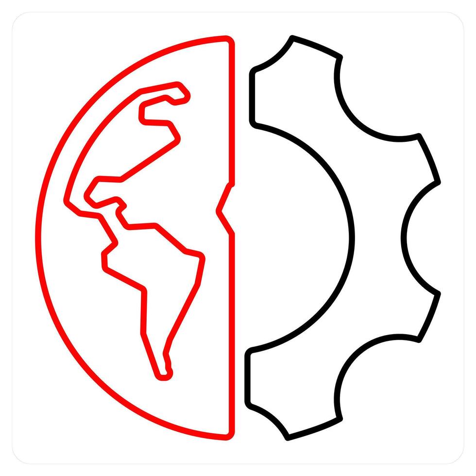 Global setting and language icon concept vector