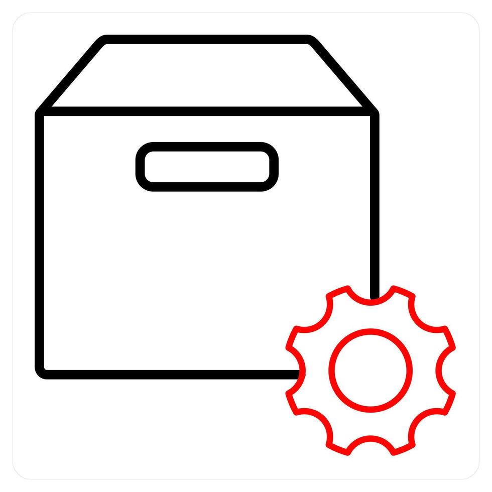 Box setting and settings icon concept vector