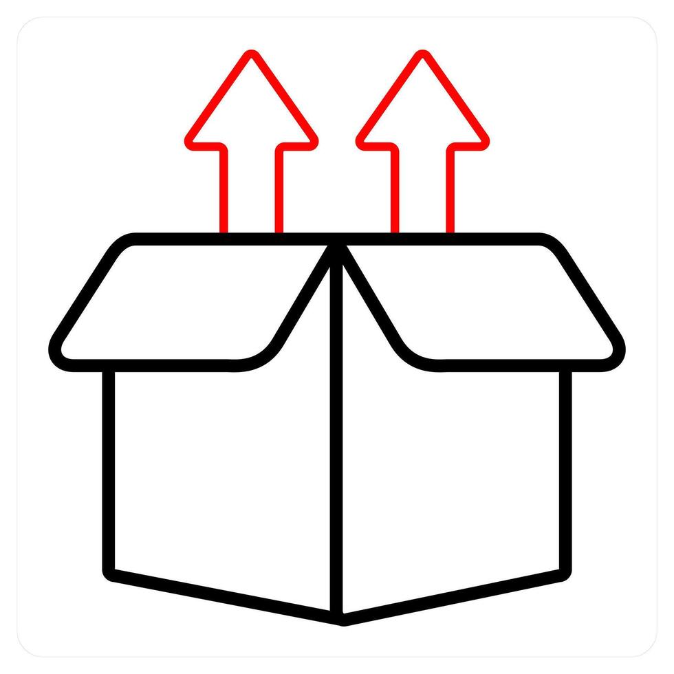Upload box and open icon concept vector