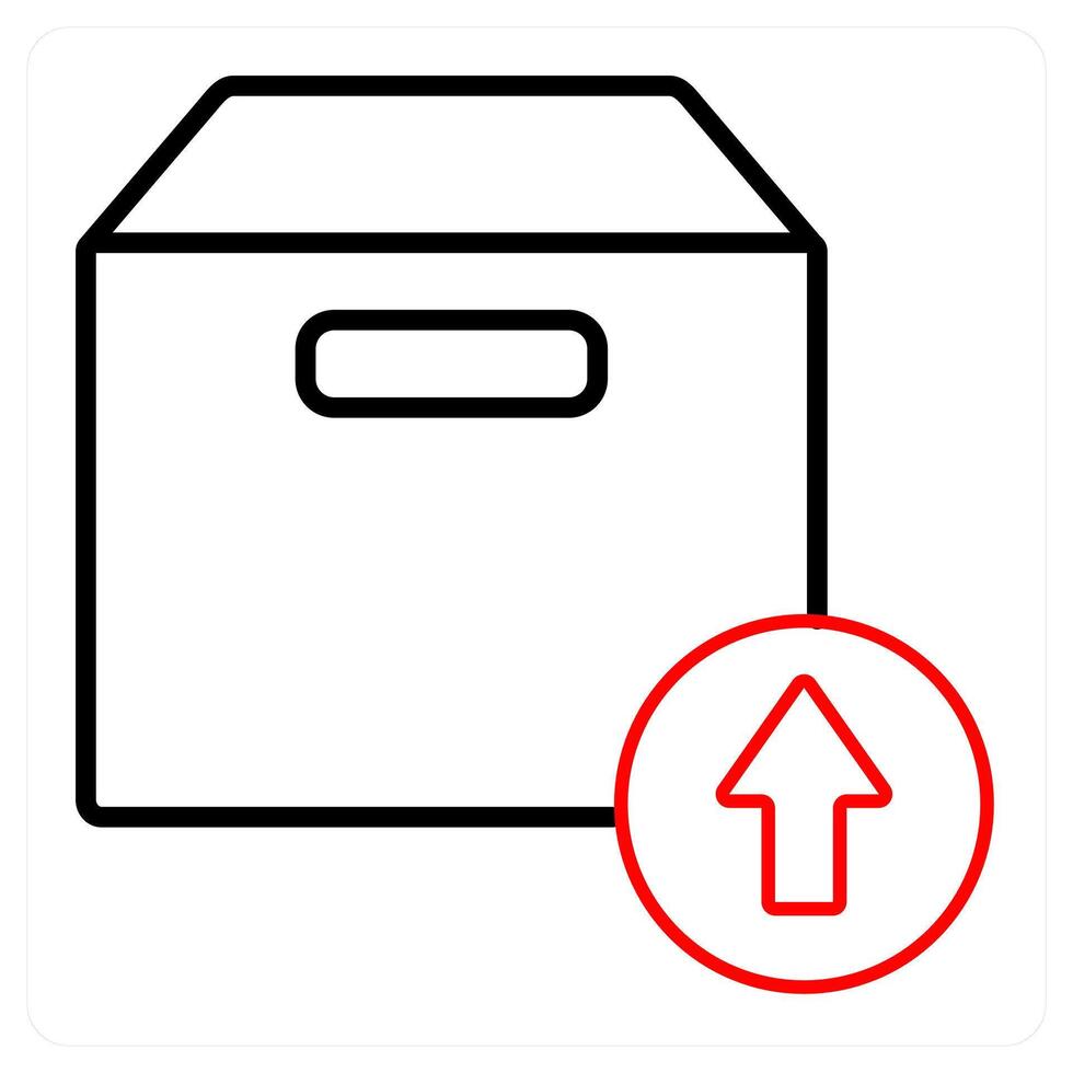 Upload box and open icon concept vector