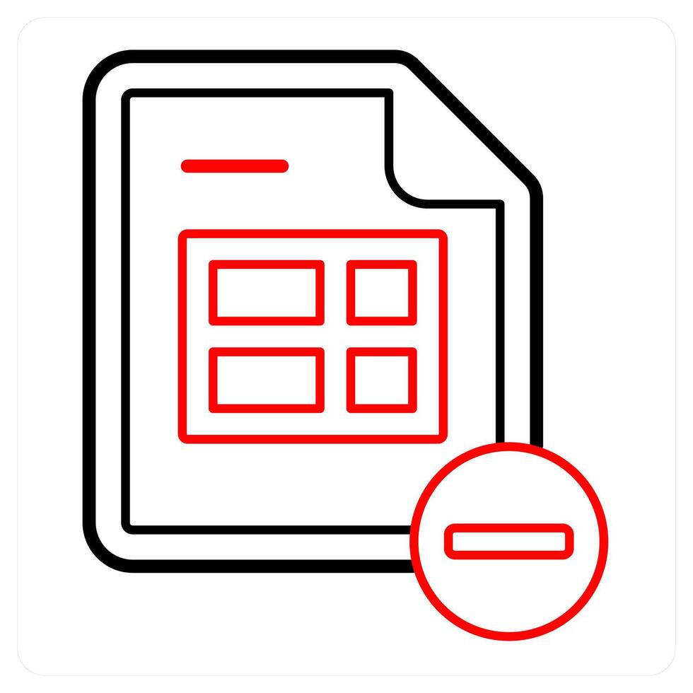 Remove sheet and page icon concept vector
