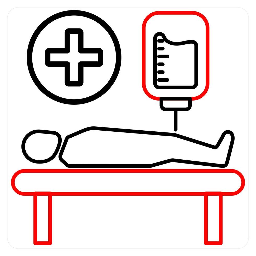 Blood Transfusion and patient icon concept vector